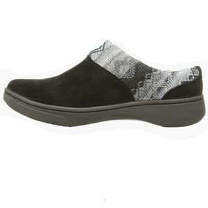 Dansko Brittany Black Suede Gray Sweater Clogs Slip On Mule Size 37